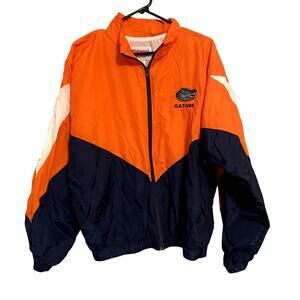 Florida Gators Men’s Large Windbreaker Jacket Orange Navy Full Zip NCAA Team